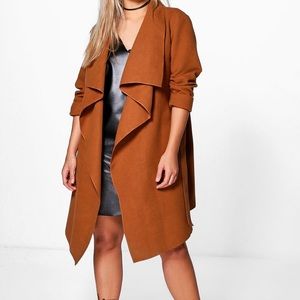 Wool Look Wrap Front Coat